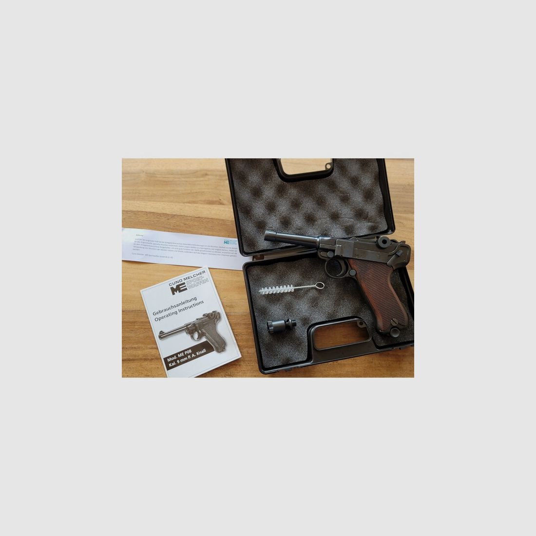 ME P08 brüniert, Schreckschusspistole, 9mm P.A.K.