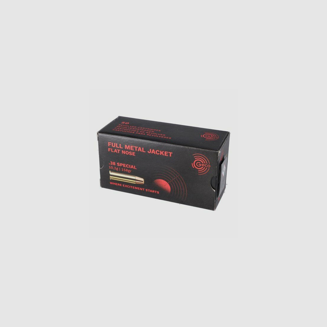 GECO Full Metal Jacket Flat Nose 158gr .38Special