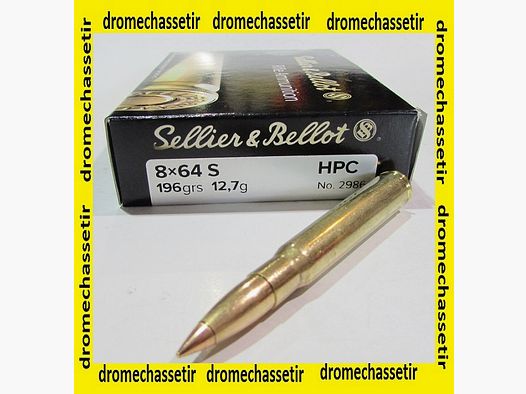 1 box of 20 cartridges caliber 8x64S Sellier & Bellot bullet HPC, 196 grains