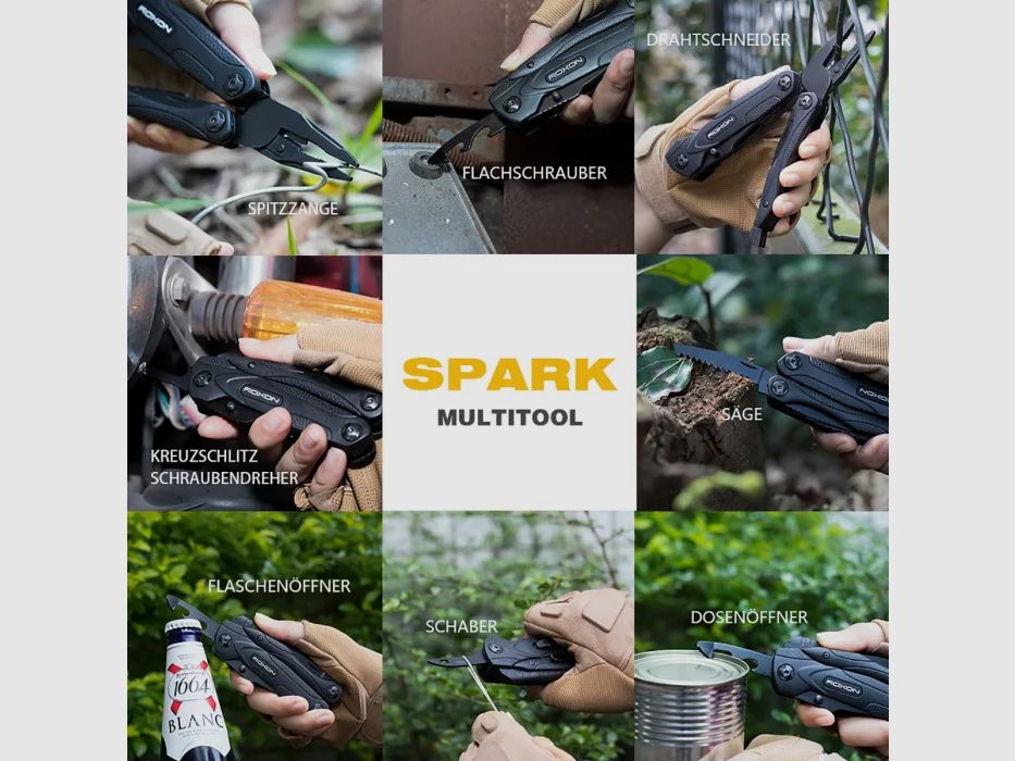 Multifunktionstool Roxon "Spark" in Schwarz
