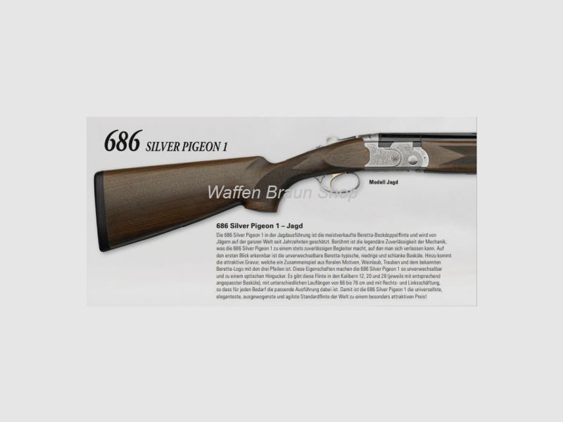 BERETTA - Bockdoppelflinten 686 Silver Pigeon 1 Jagd  12/76 / LL 71cm / OCHP