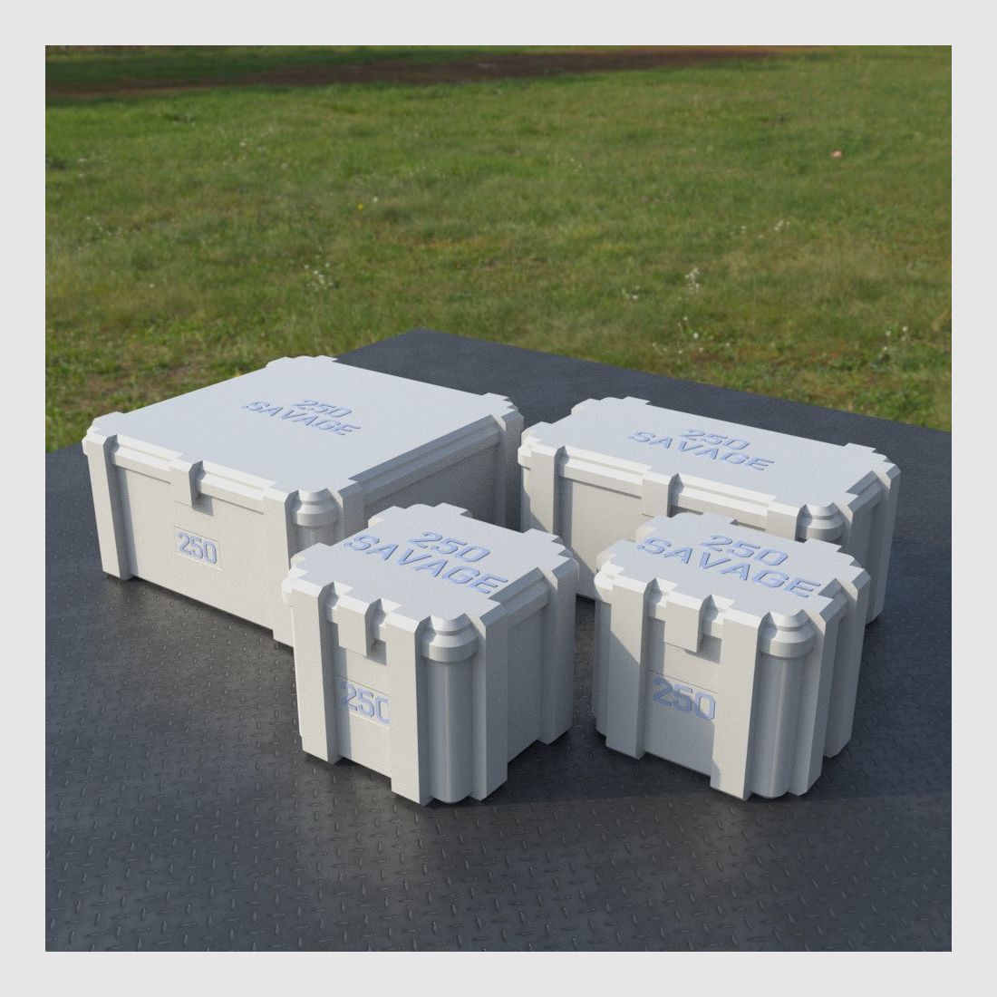 Filamelt Munitionsbox / Ammo Box .250 Savage – Patronenbox ‘Klappdeckel’ – 20 / 25 / 50 / 100 Runden