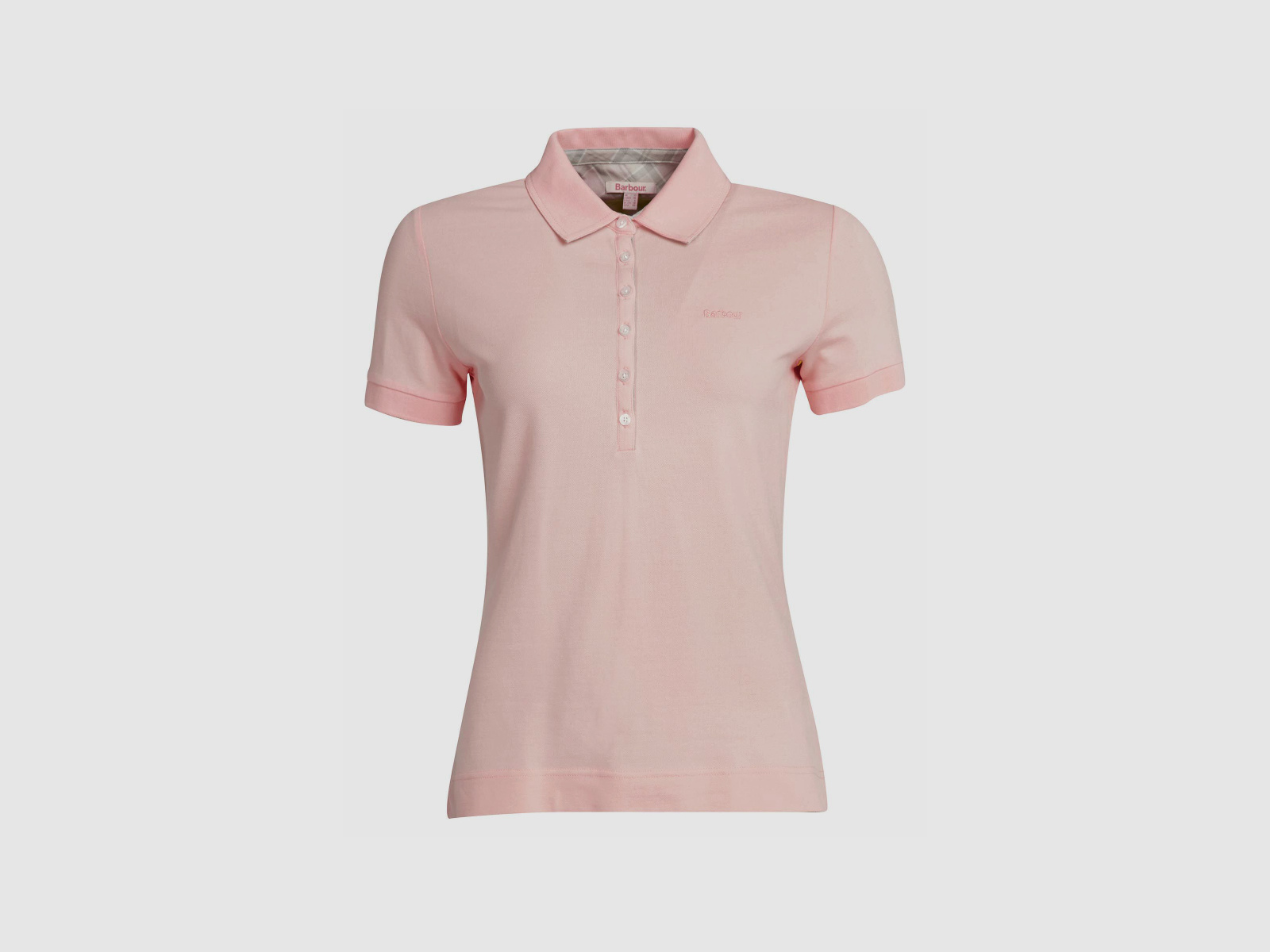 BARBOUR Portsdown Top Poloshirt Petal Pink/ zilver Berken