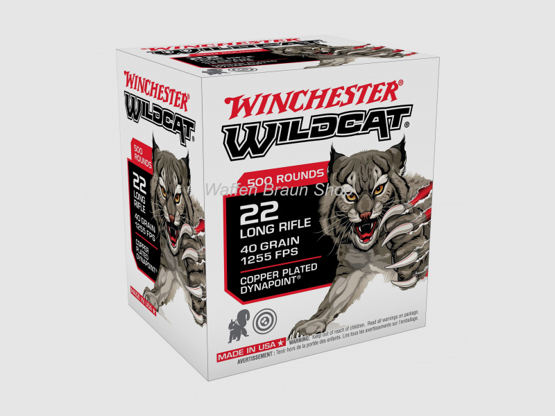 Winchester .22LR,WILDCAT,40gr, DYNAPOINT,500 Stück