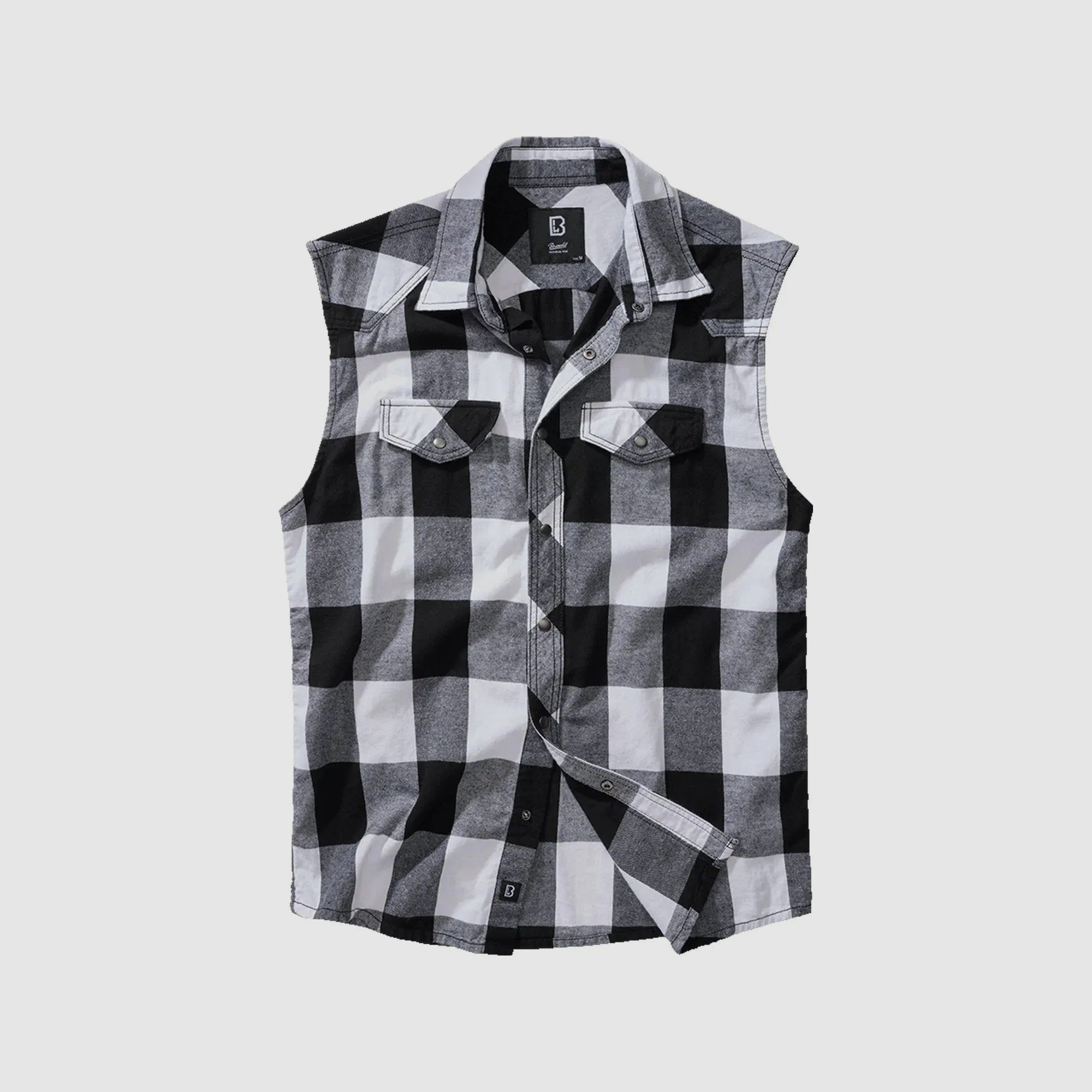 Brandit Brandit Hemd Checkshirt Sleeveless weiß schwarz