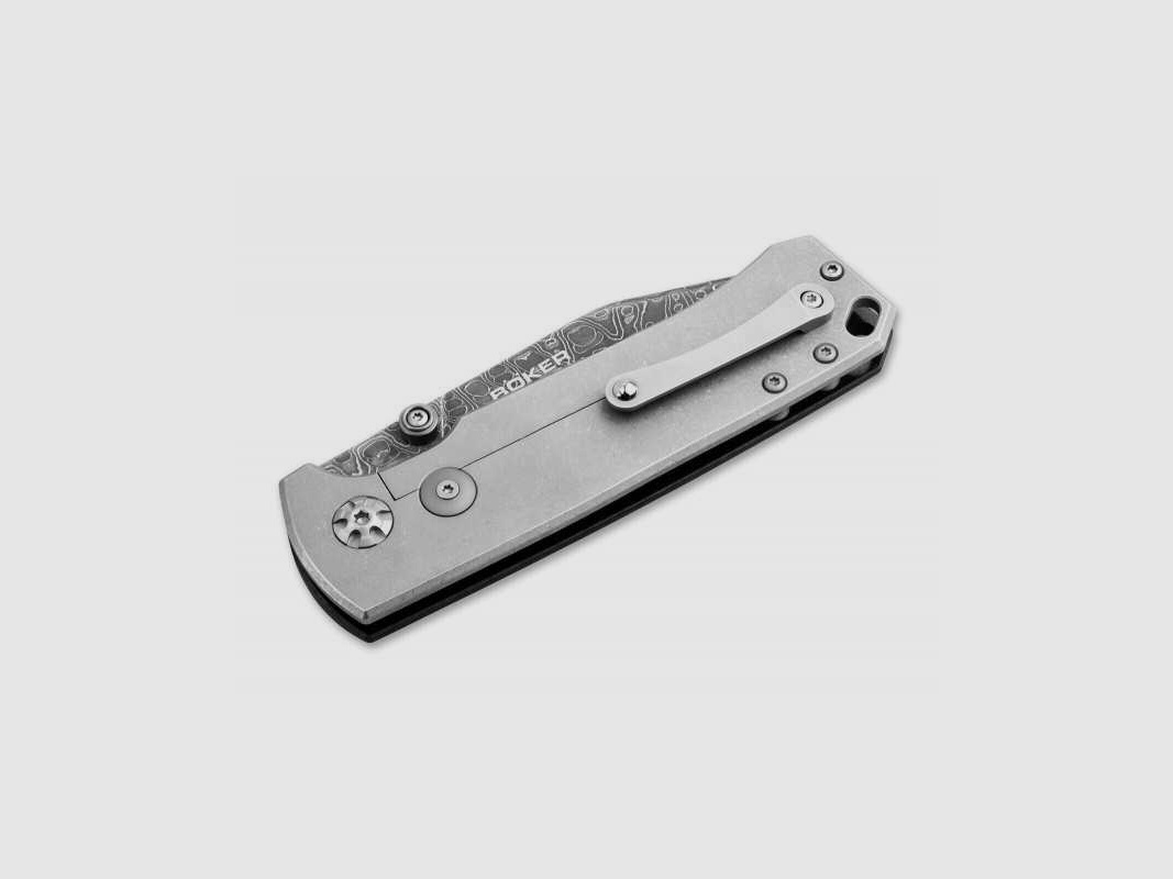 Böker Tiger Damast Messer aus Panzer Stahl Mircata Griff