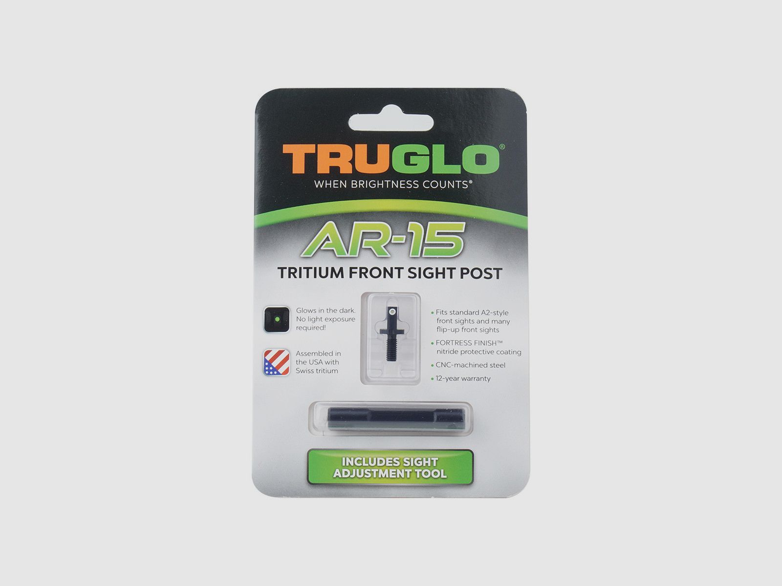 TruGlo – Tritium front sight for AR-15 – Green with white outline – TG231AR1, image 2 of 2