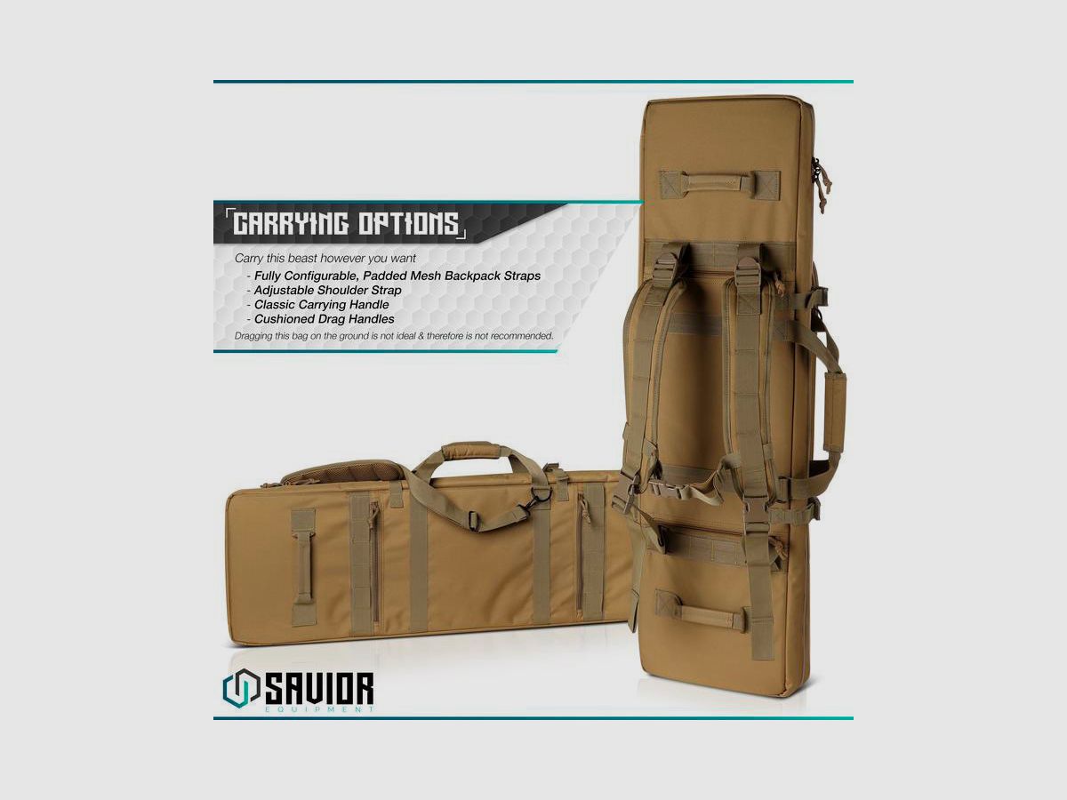 Fodero per fucile doppio SAVIOR URBAN WARFARE 46' – TAN, immagine 4 di 5
