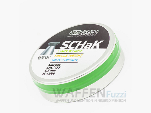 JSB SCHaK Premium Diabolo à Tête Plate 0,475g 500 PCS