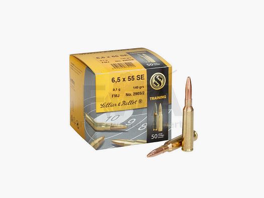 Patronen 6,5 x 55 SE FMJ 8gr/124grs 50 Stück - Sellier & Bellot