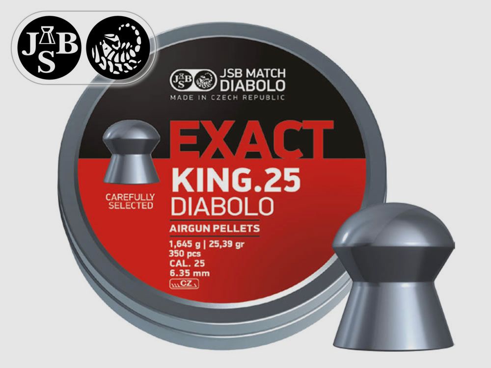 350 StĂĽck JSB Field Target Diabolo EXACT KING, Kal. 6,35 mm, 1,645 g