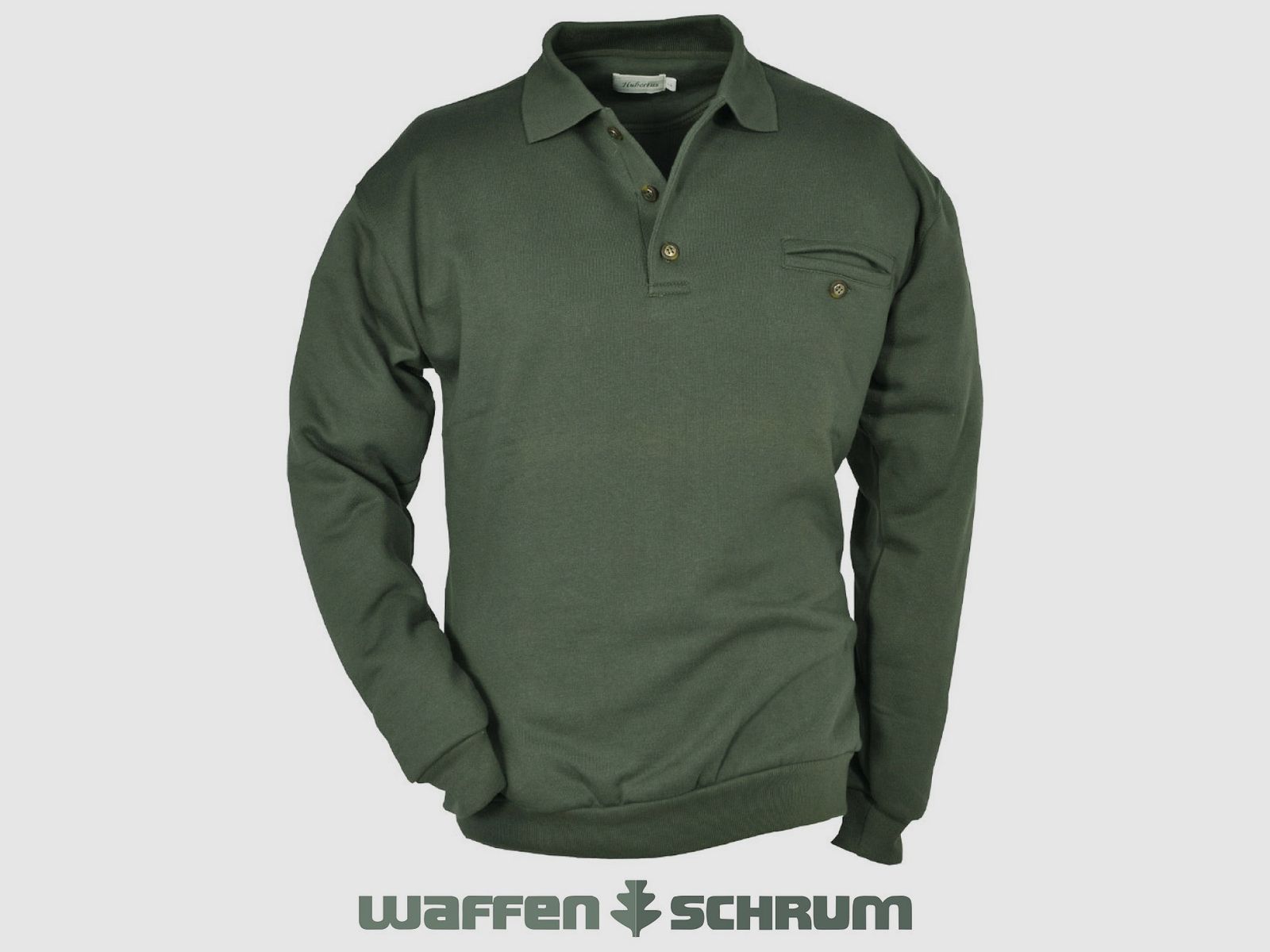 Hubertus Polo-Sweater Oliv