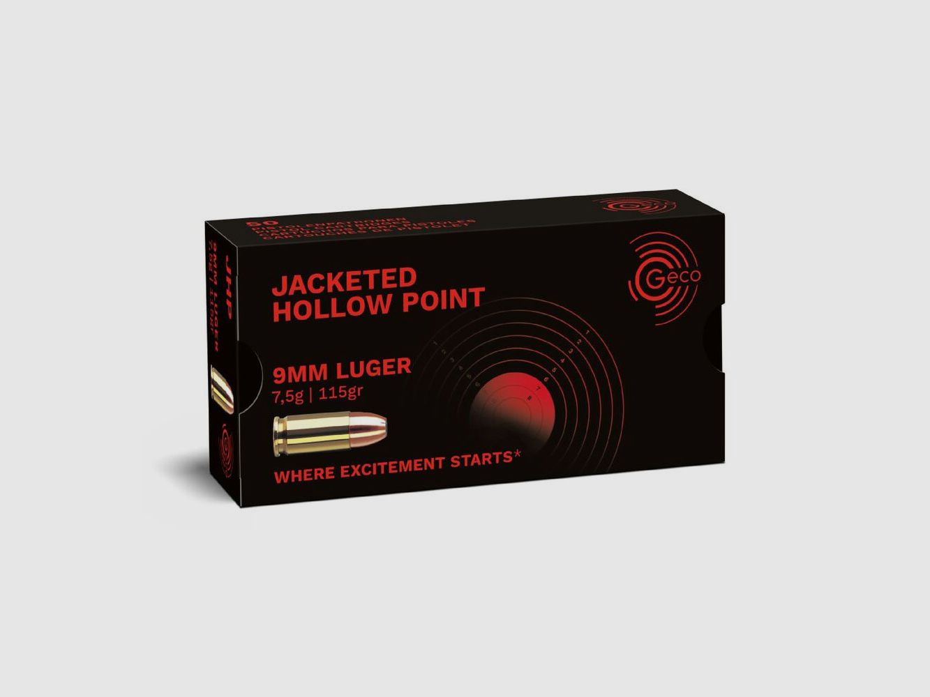 Geco 9 mm Luger Hohlspitz 7,5g / 115grs.