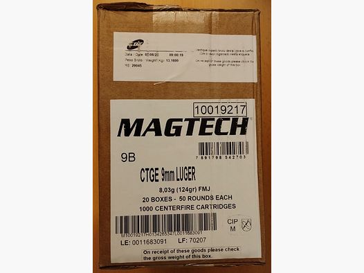 Magtech 9mm Luger 124gr 1000stk