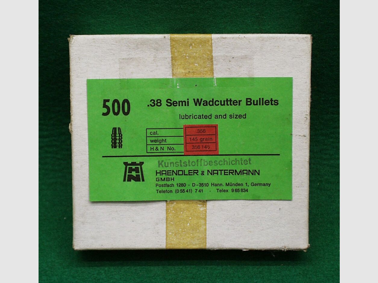 H&N Bullets Cal.38 Semi Wadcutter