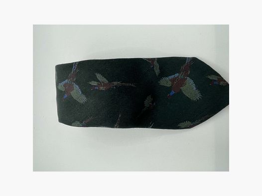 Corbata Robert Keyte 100% seda verde motivo faisán