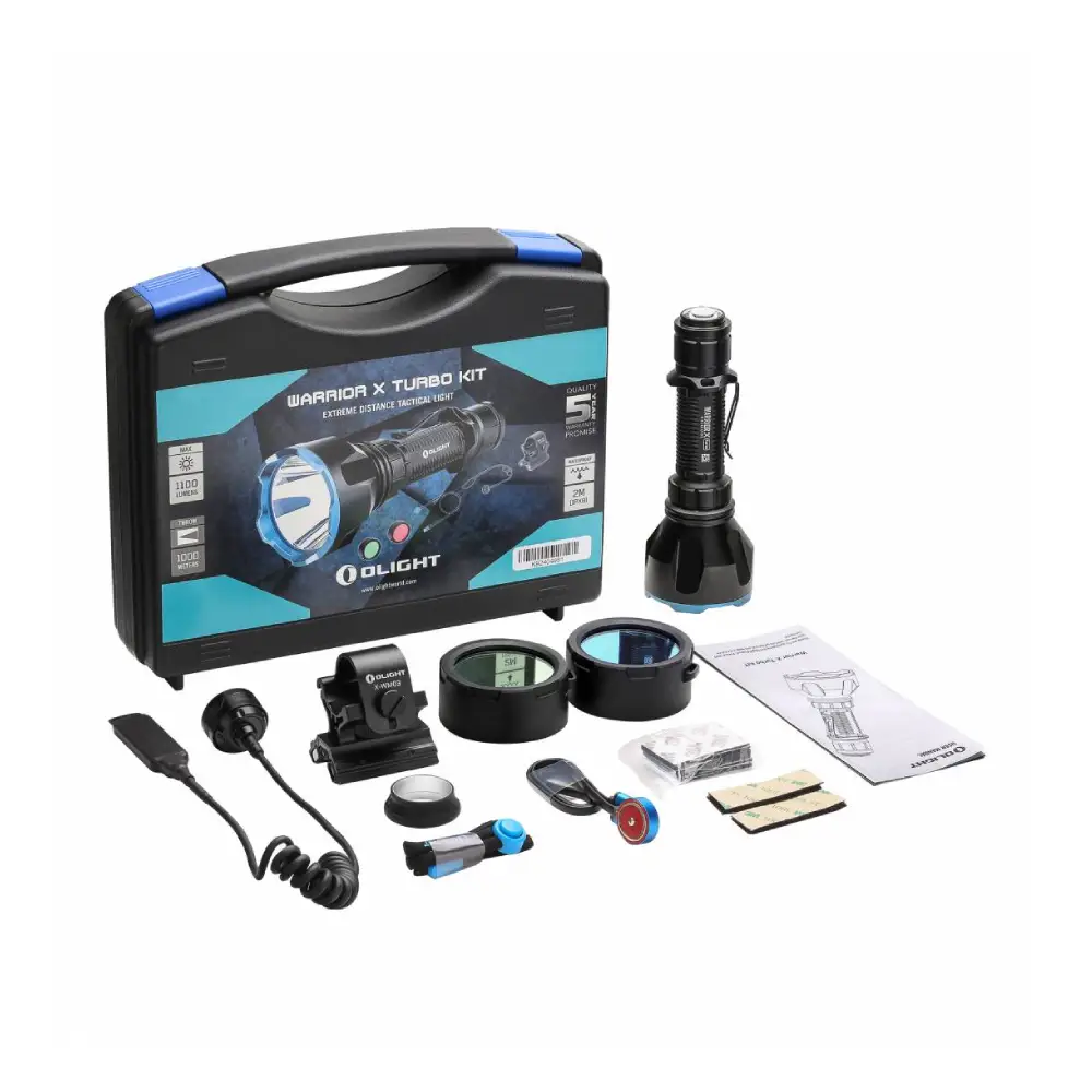 Jachtpakket oplaadbare LED zaklamp WARRIOR X Turbo 1.100 lumen Olight, afbeelding 1 van 6