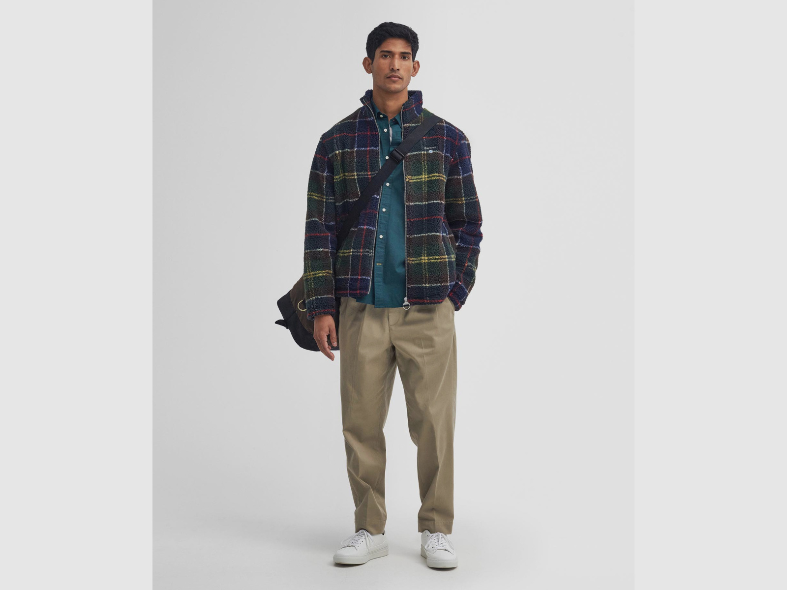 BARBOUR Fleece Jacket Tartan Sherpa Classic Tartan
