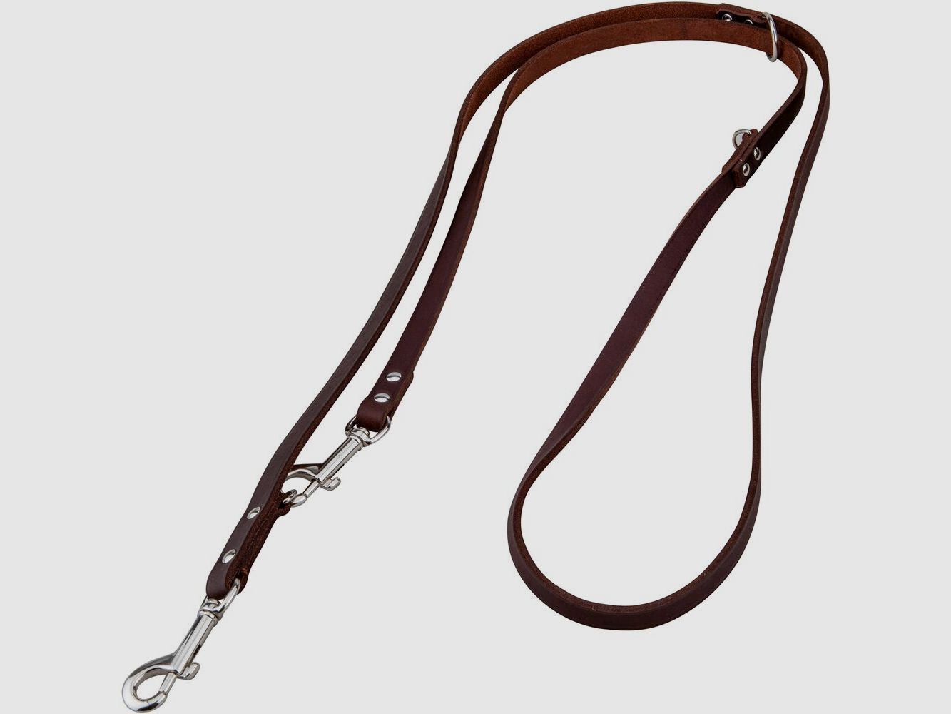 Heim Soft leash – 3-way adjustable (Width 14 mm, length 2.40 m, color brown)