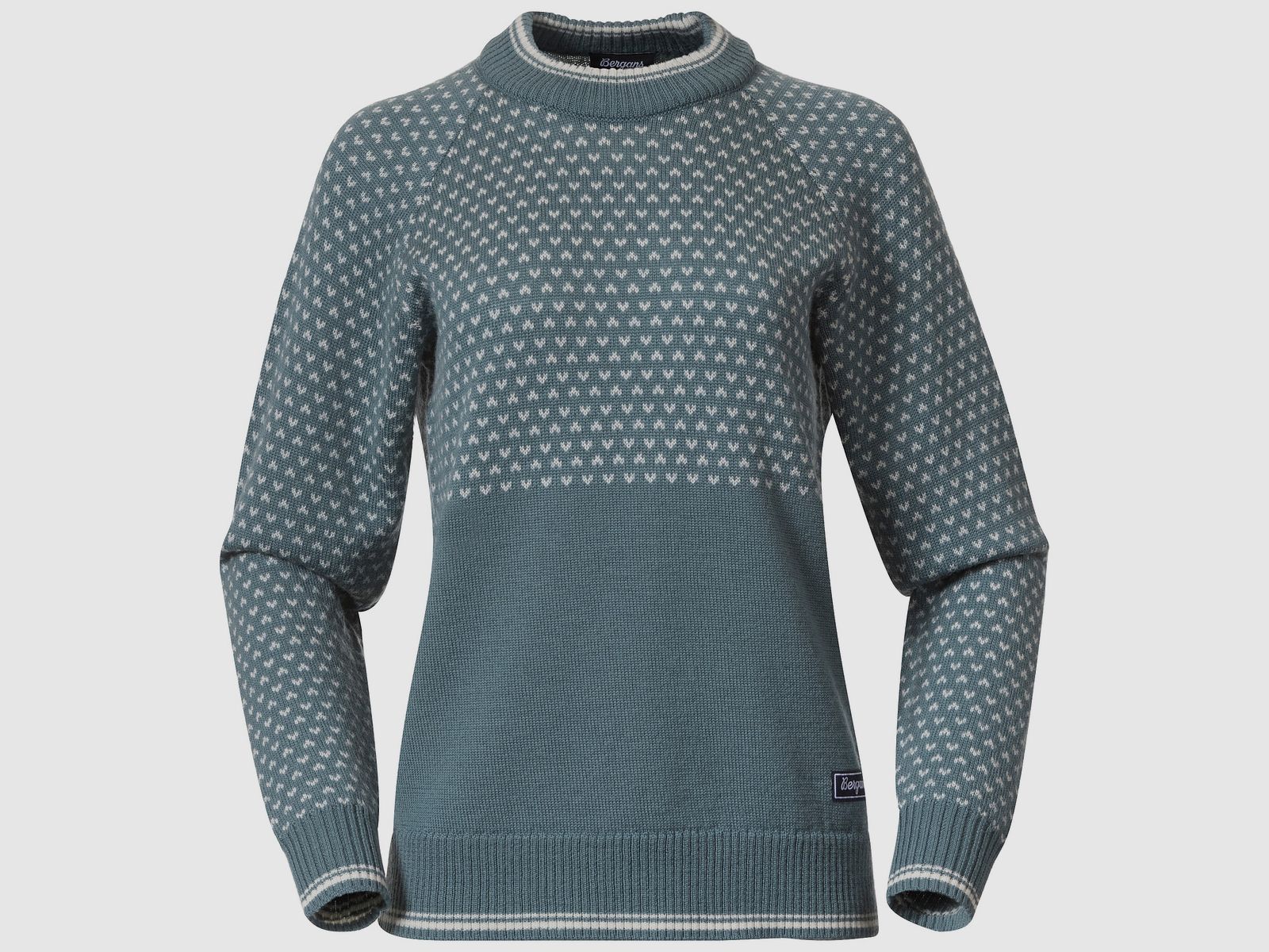 Bergans Alvdal Pull en Laine Femme Gris Sauge/Blanc Vanille XS