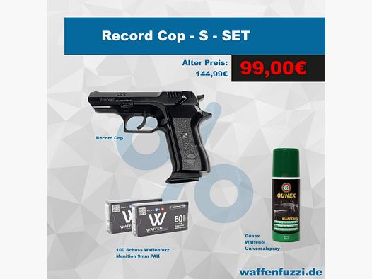 Record Cop Blank Pistol Set "S" Caliber 9mm PAK