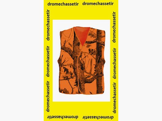 Gilet de signalisation orange fluo et camo pour la battue, Taille M/L