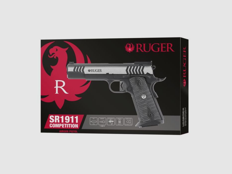 Ruger SR1911 Competition SLV BLK, Cal. 4,5mm; BB Co2; 2 J; 19 colpi, immagine 19 di 20