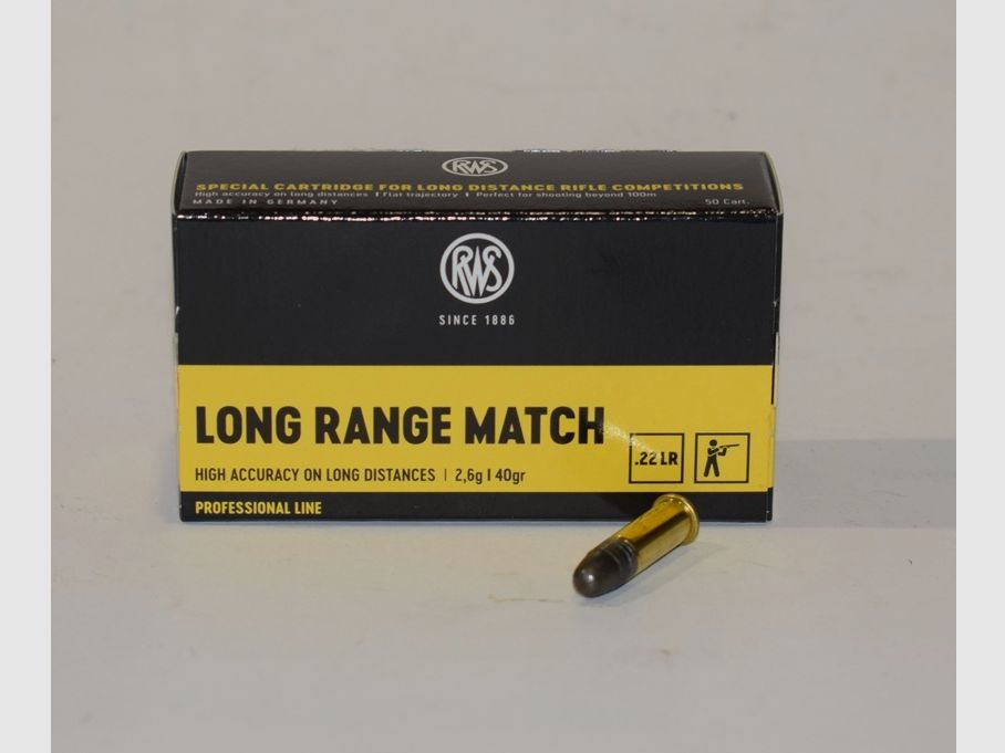 Box mit 50 Patronen RWS 22 Long Range Match 40 grains 2433398