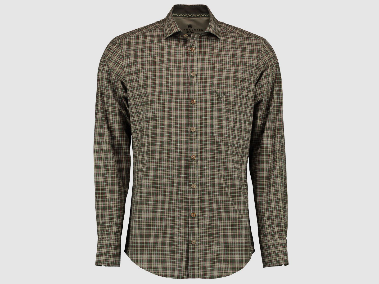 OS TRACHTEN Herrenhemd 1/1 Arm Slim Fit Oliv