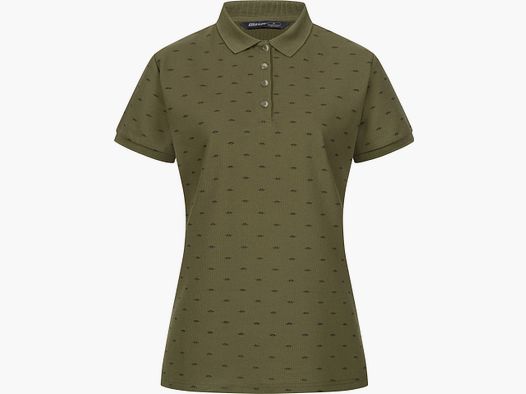 Blaser polo Allover pour femme, olive foncé/noir