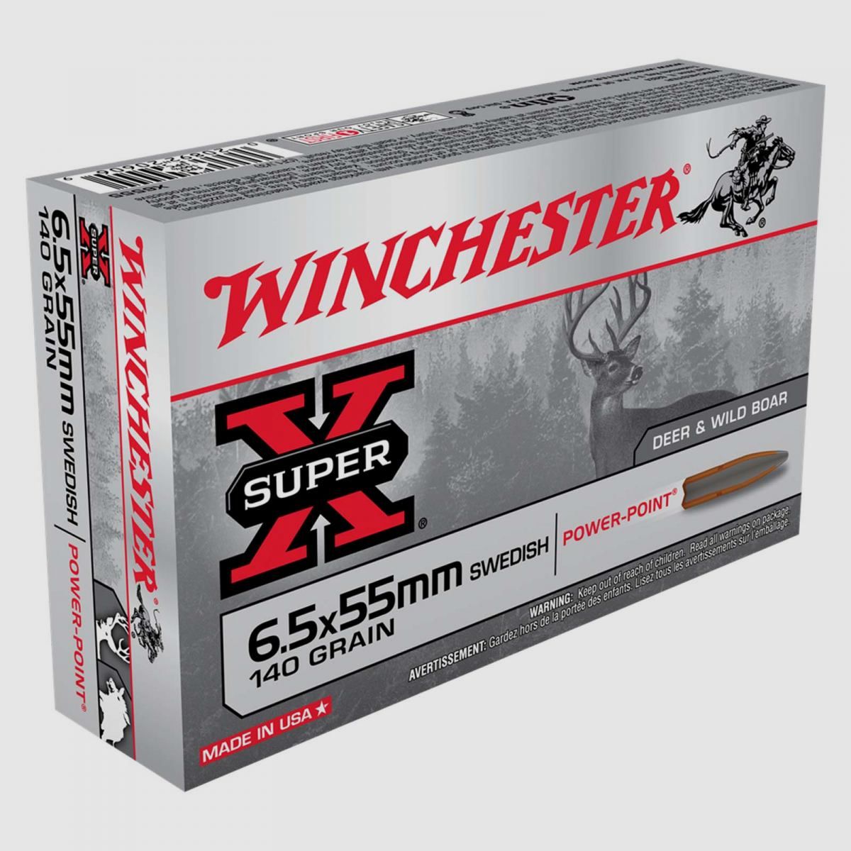 Winchester Super-X 6,5x55 Swedish 140GR Power Point 20 Patronen