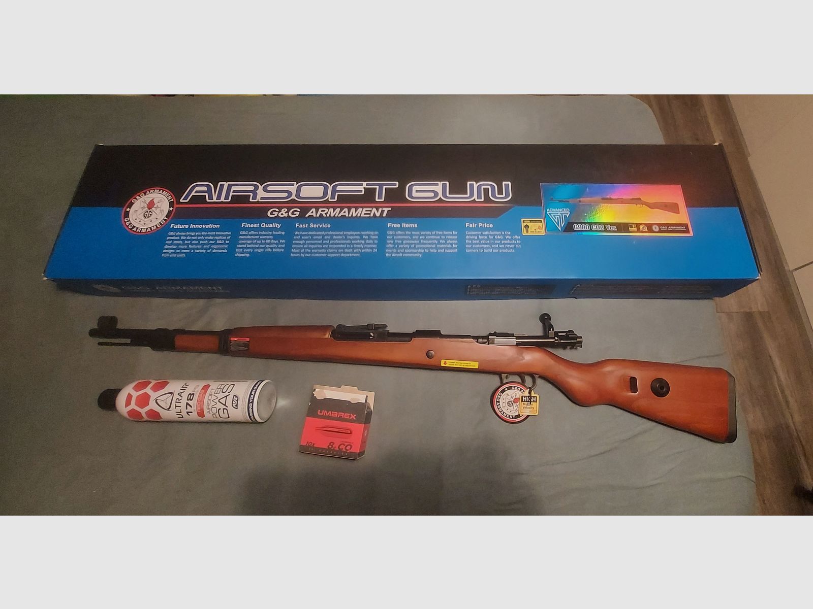 Airsoft K98k 6mm CO2 Gas G&G Echtholz Metaal