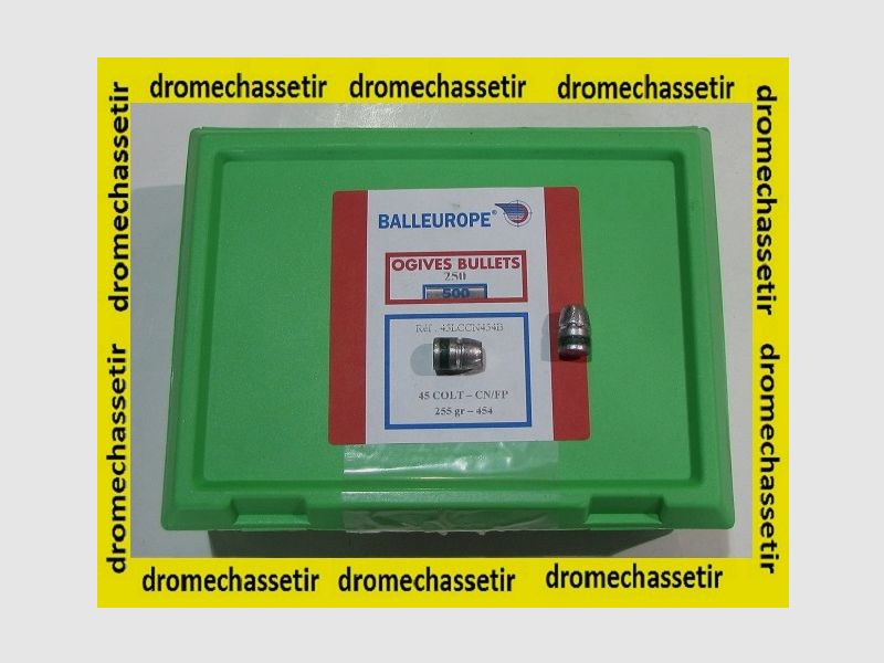 Boite de 250 Ogives Plombs Balleurope, cal 454, 255 grains FP