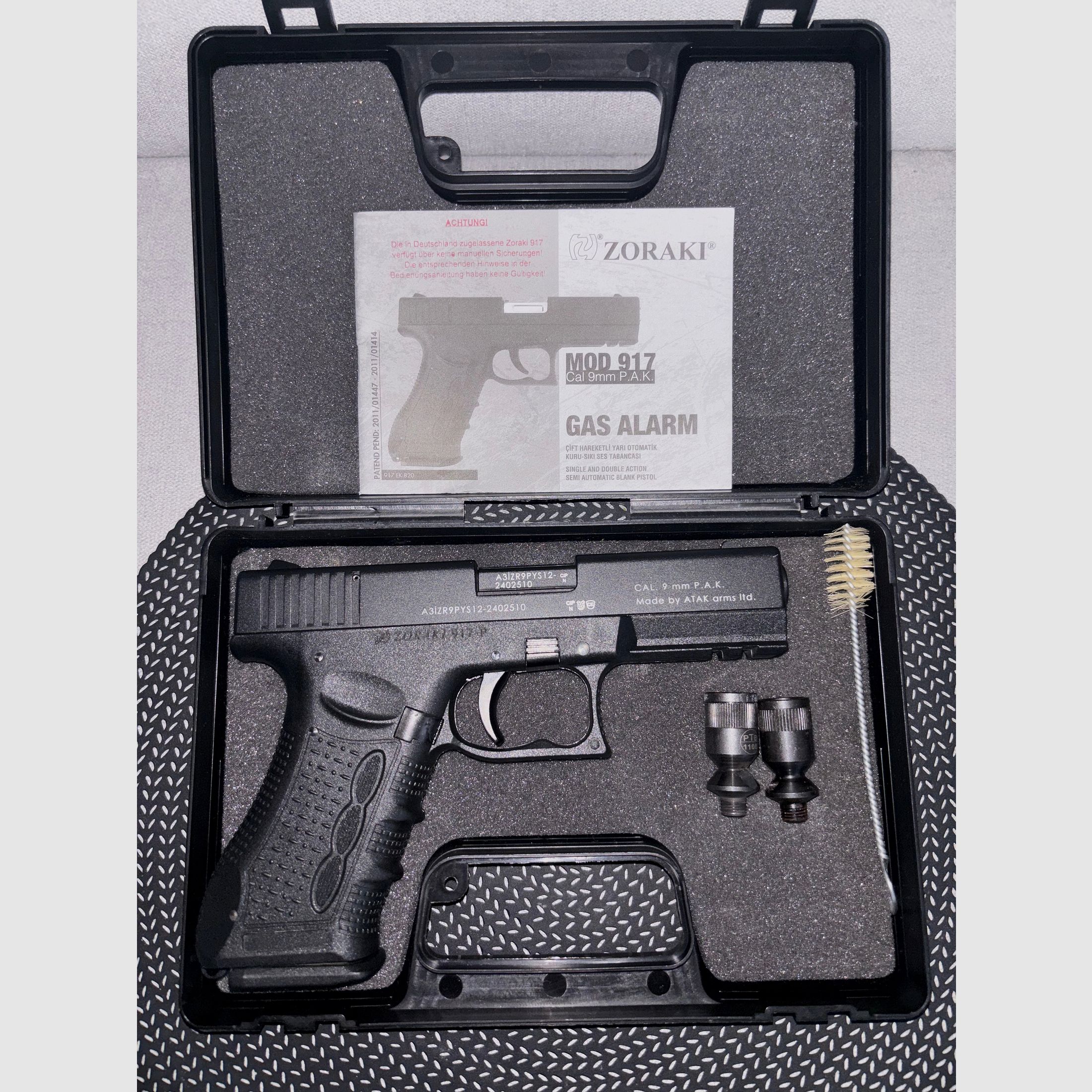 Zoraki 917-P 9 mm P.A.K. Schreckschusspistole mit Zubehör