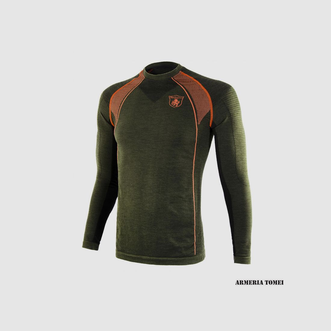 TRABALDO – HERREN – THERMOSHIRT – LIGHTWOOL SHIRT M/L Grün/Orange, Bild 1 von 3
