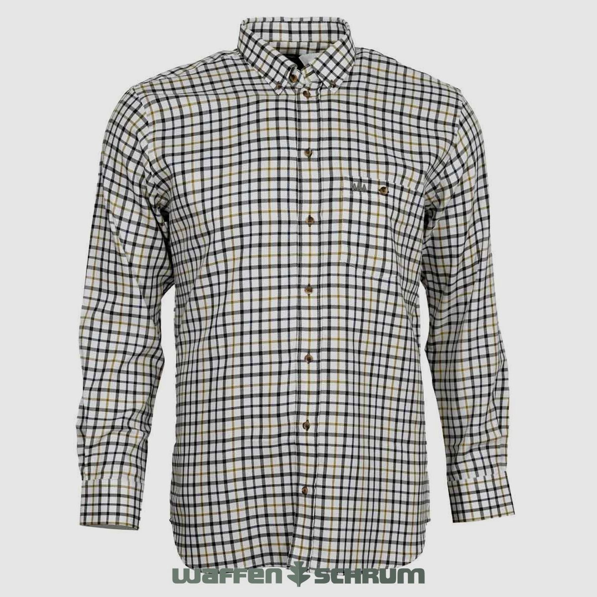 Foresta Twillhemd Modern oliv mit blau/weiß