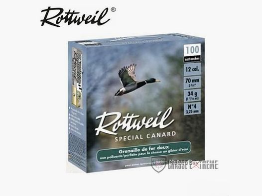 100 Nabojów ROTTWEIL Specjalne Kaczki Hp 34Gr Kal. 12/70 Pb Nr. 4