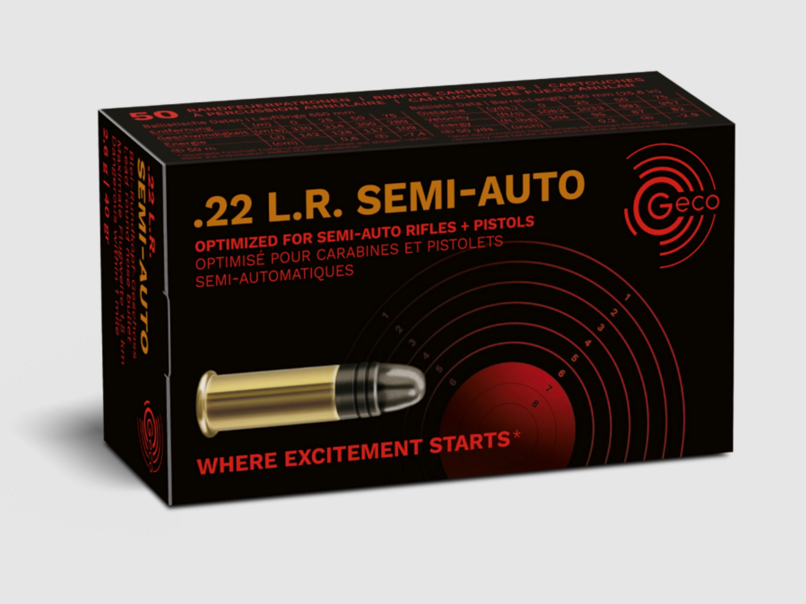 Geco 2318599 .22 lr. SEMI AUTO 2,6 g 40 grs. Randfeuerpatronen