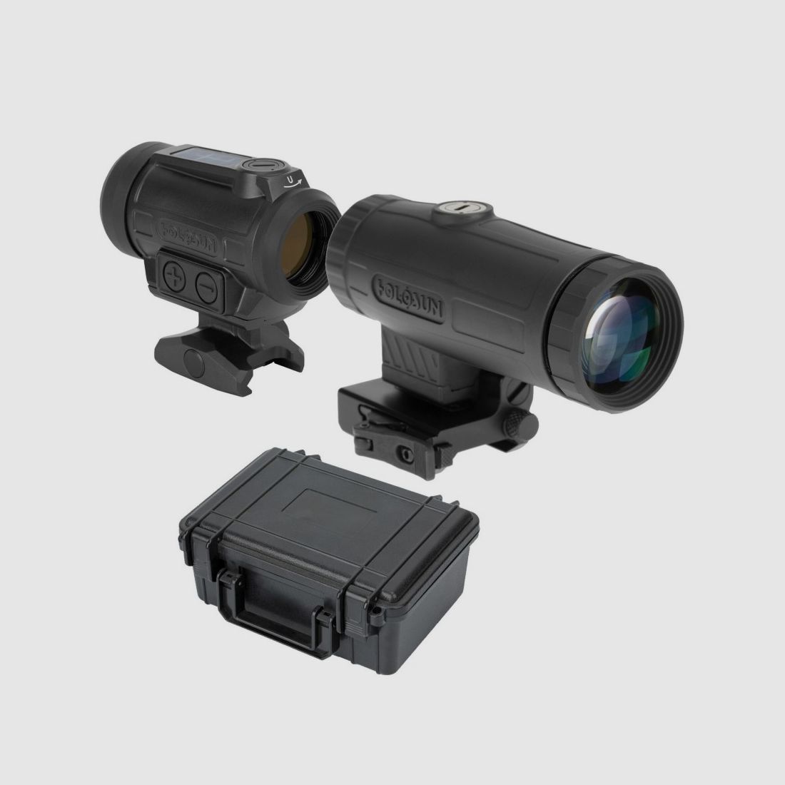 Holosun Set, Reflexvisier, Modell ARO-EVO-SPR-RD mit rotem Wechselabsehen: 2MOA Dot & 65MOA Circledot oder SPR-2MOA Dot & SPR-65MOA Circledot und Magnifier HM3X, Bild 2 von 10