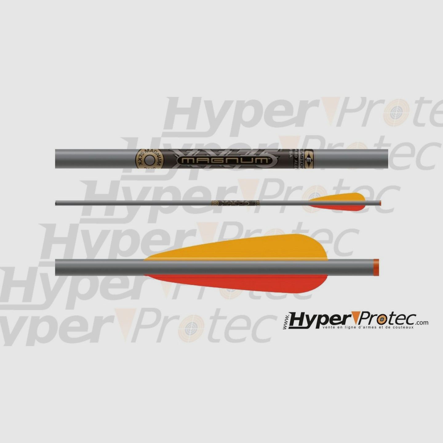 6er-Set Easton XX75 Magnum 22" mit Half Moon Nock Spine 2219