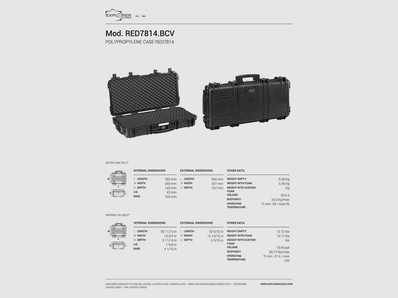 EXPLORER CASES Red 7814 BCV – Convoluted Foam, imagen 3 de 3