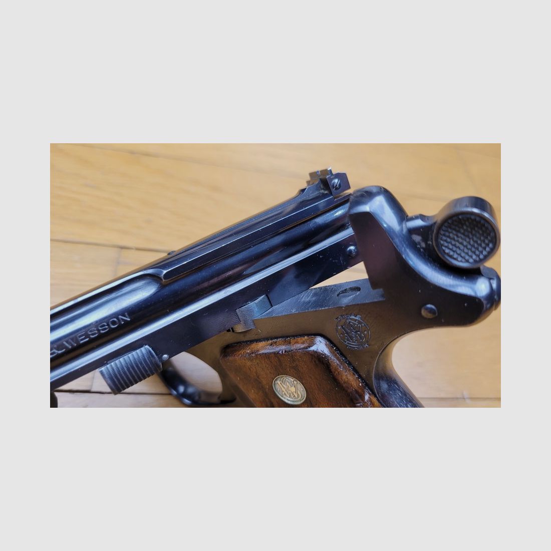 Art Deco Wonder – Smith&Wesson Straight Line – 22LR – 10 inch – slechts 1.870 gemaakt! – geboren in 1925! Prachtige staat!, afbeelding 18 van 24