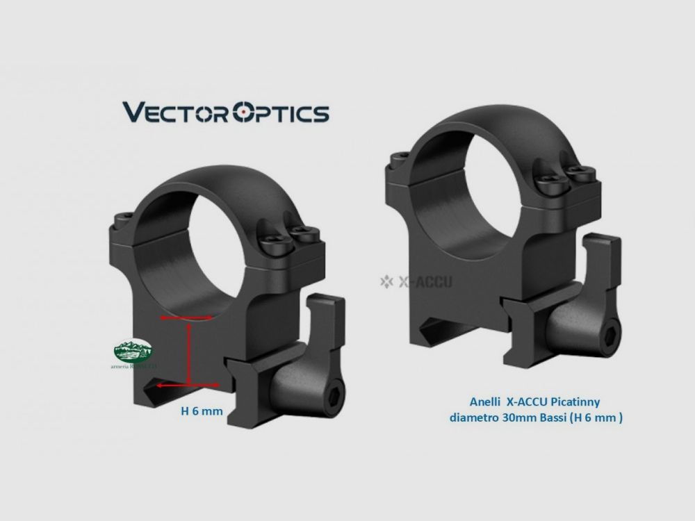 VECTOR OPTICS Picatinny-Ringe Durchmesser 30 mm niedrig XASR-SQ10