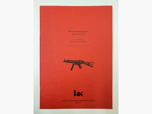 Instrucciones de mantenimiento y reparación de la SUBMETRALLETA HK MP5 original de Heckler & Koch ID-No. 927859 ENG