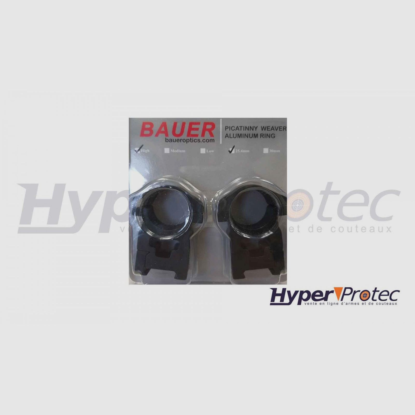 Bauer Rail 22 mm / Diameter 25,4 / Hoogte - Scope Montage, afbeelding 2 van 2