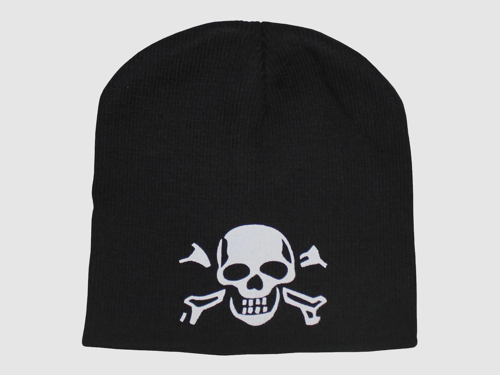 Unbekannt Strickmütze Beanie mit Totenkopf schwarz