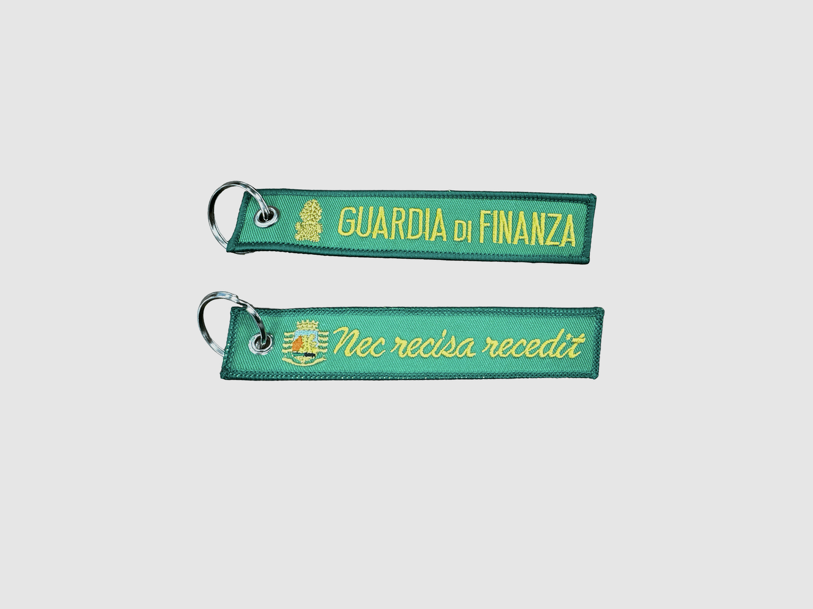 Bestickter Schlüsselanhänger Guardia di Finanza „Nec Recisa Recedit“