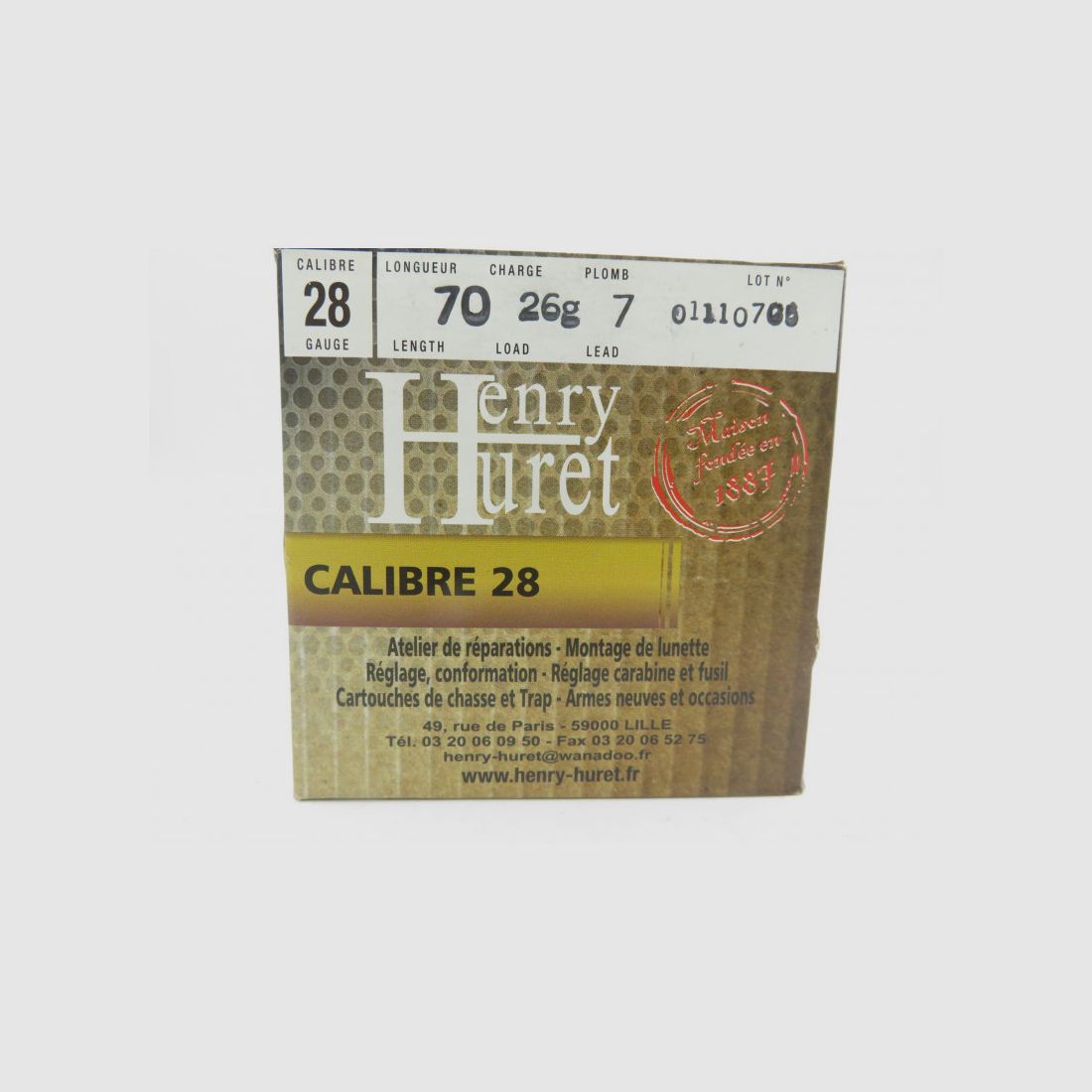 CART HENRY HURET CAL 28-70 BJ 26GR PL 7D CAJA DE 25, imagen 1 de 2