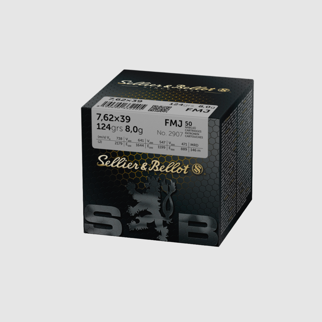 Munitions Sellier & Bellot 7,62x39 8,0G FMJ