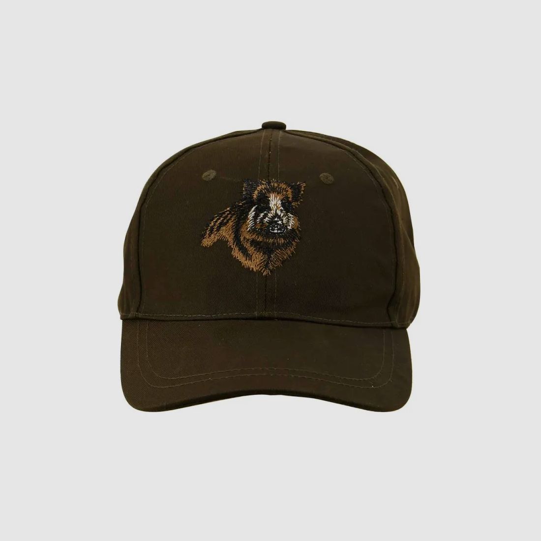 Bequeme, bestickte Wildschwein-Cap aus atmungsaktivem Stoff in Braun, Bild 7 von 11